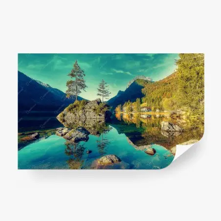 Fototapete Hintersee alpensee mit spiegelung – Pixers®