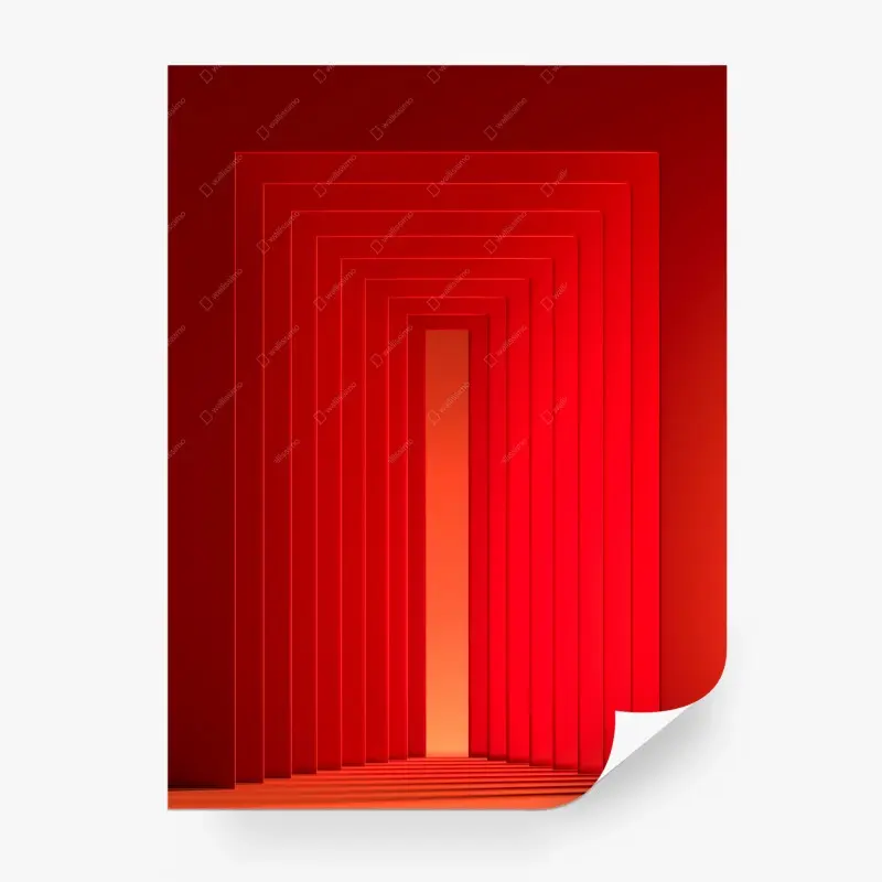 Fototapete prägnantes rotes geometrisches portal