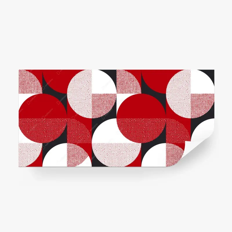 Fototapete rot-schwarzes bauhaus-muster im geometrischen stil