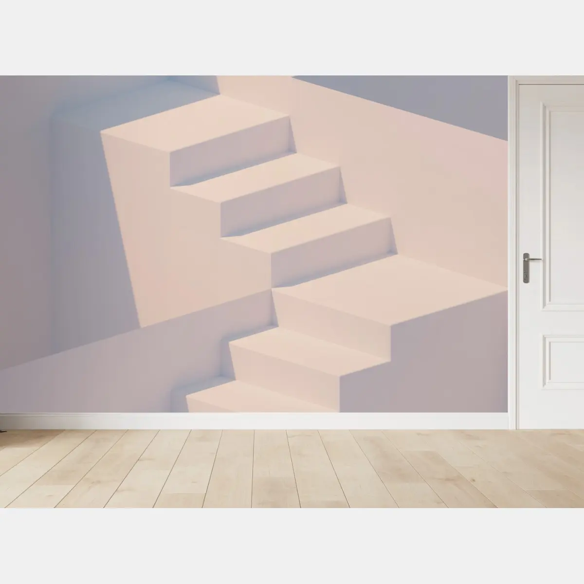 Fototapete minimale weiße treppe 3d – Pixers®