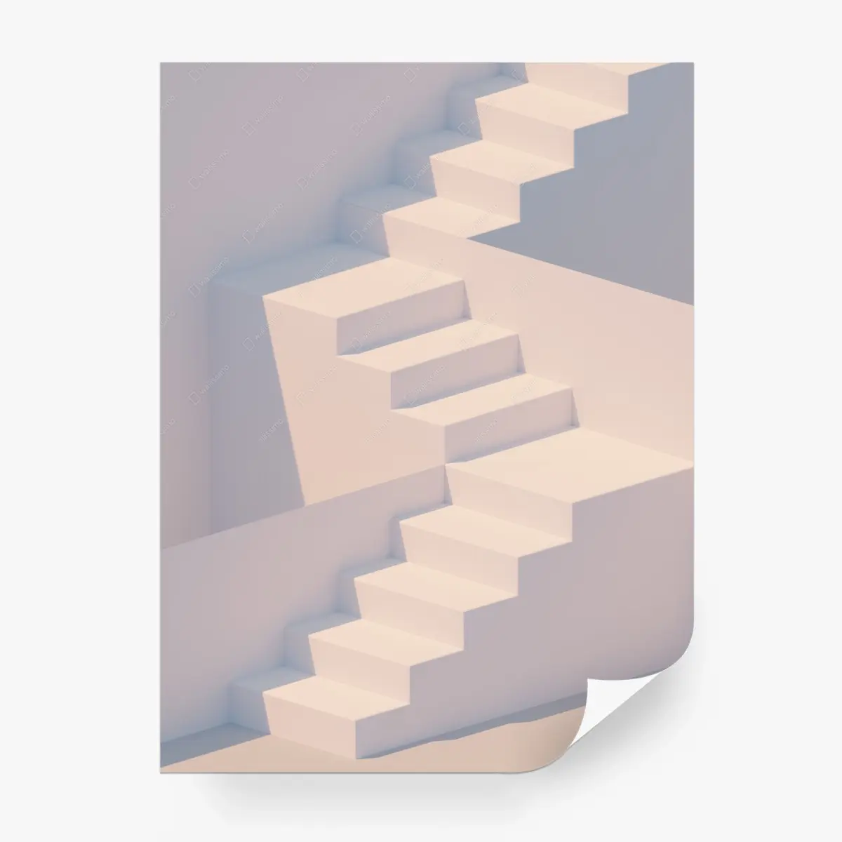 Fototapete minimale weiße treppe 3d – Pixers®