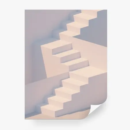 Fototapete minimale weiße treppe 3d – Pixers®