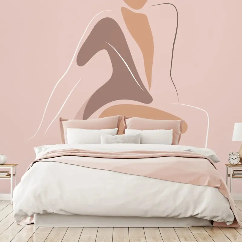 Fototapete eleganter kontur in rosé