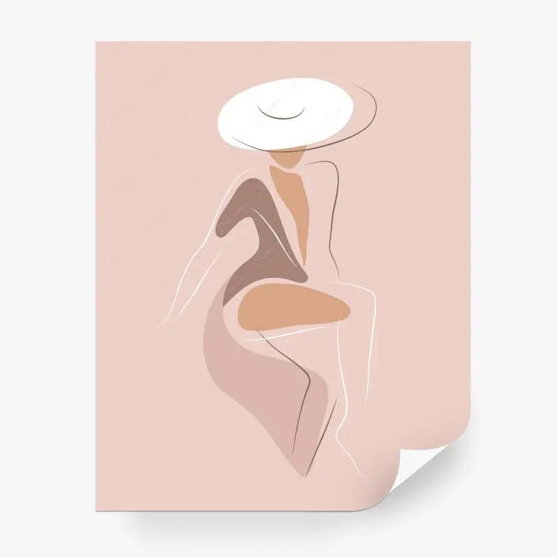 Fototapete eleganter kontur in rosé