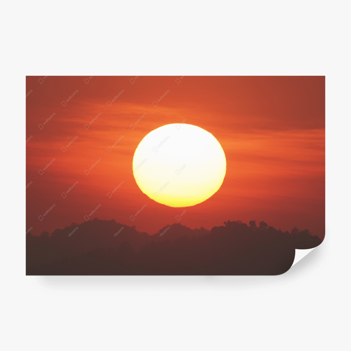 Fototapete goldener sonnenuntergang über wolkenhorizont – Pixers®