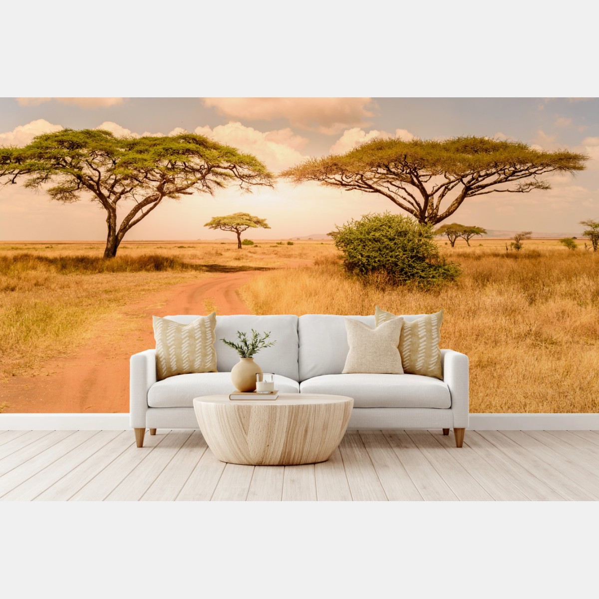 Fototapete Serengeti savannenlandschaft mit akazien – Pixers®