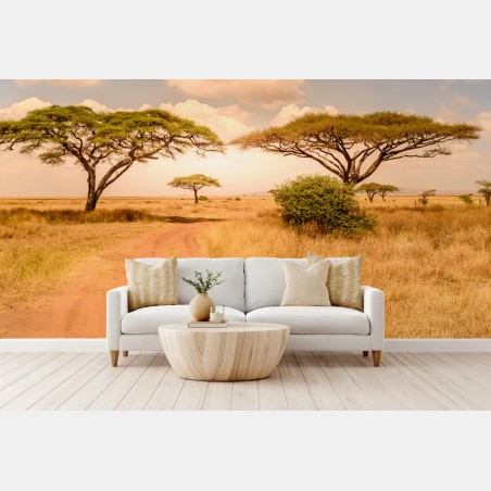 Fototapete Serengeti savannenlandschaft mit akazien – Pixers®