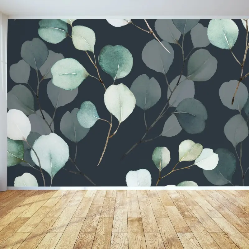 Fototapete zartes eukalyptus-aquarellmuster