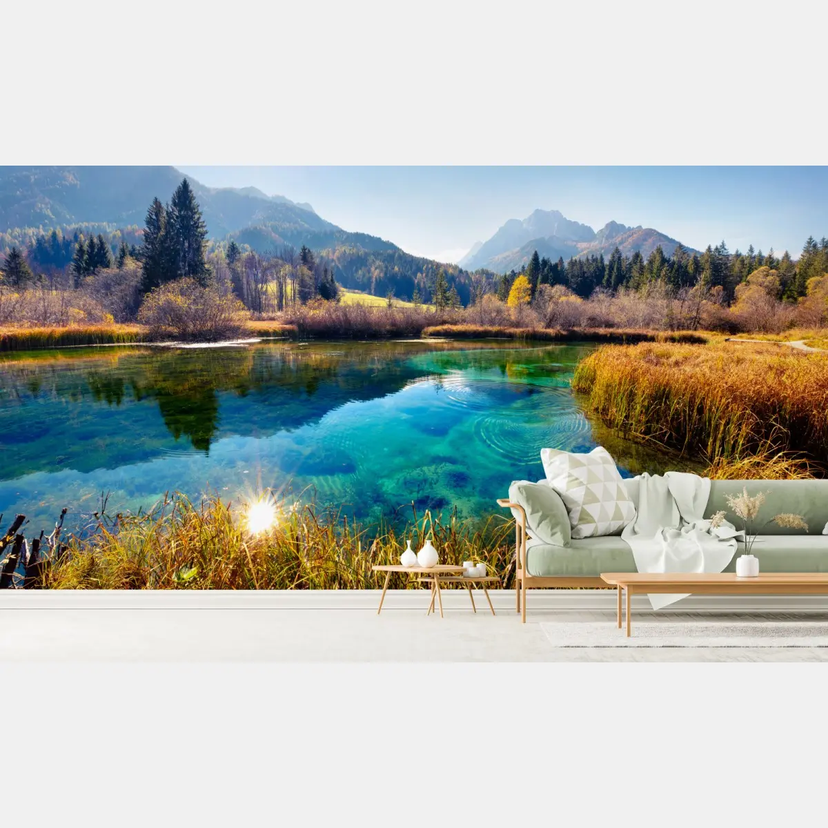 Fototapete Zelenci naturreservat, Julische Alpen herbstliche landschaft – Pixers®