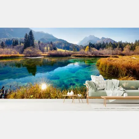 Fototapete Zelenci naturreservat, Julische Alpen herbstliche landschaft – Pixers®
