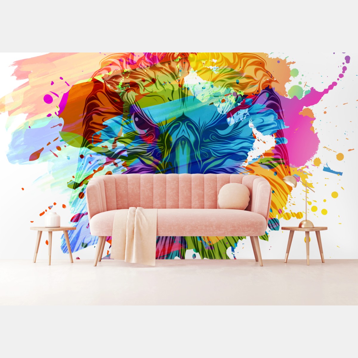 Fototapete lebendige aquarell löwen-spritzer – Pixers®