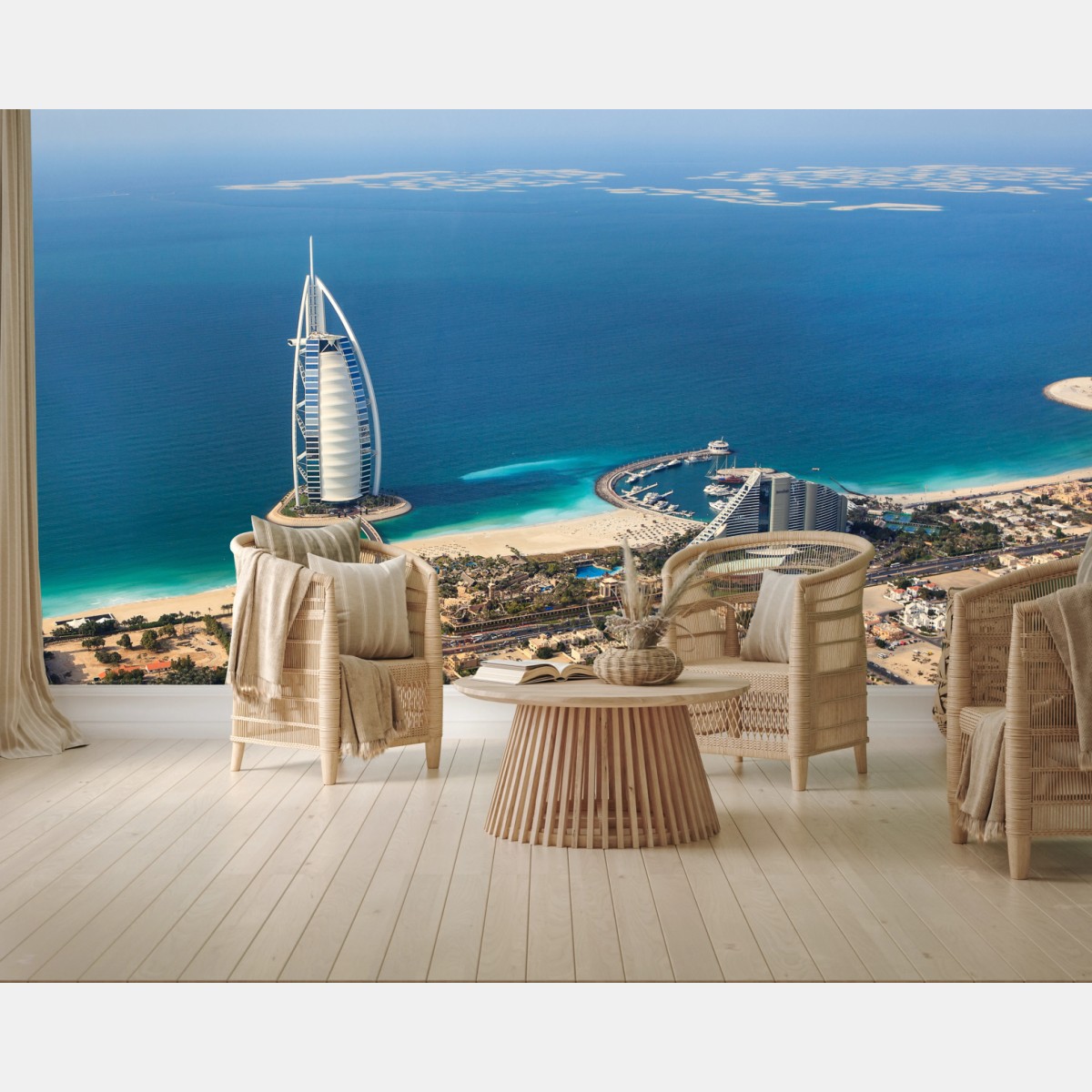 Fototapete Dubai Burj Al Arab über türkisfarbenem meer – Pixers®