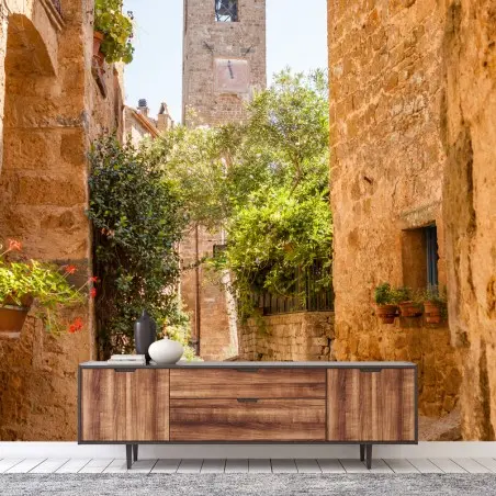 Fototapete sonnige gasse in Civita di Bagnoregio