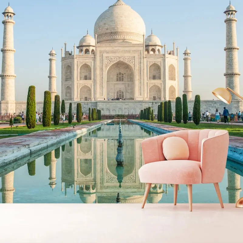 Fototapete Taj Mahal spiegelung im morgendlichen licht