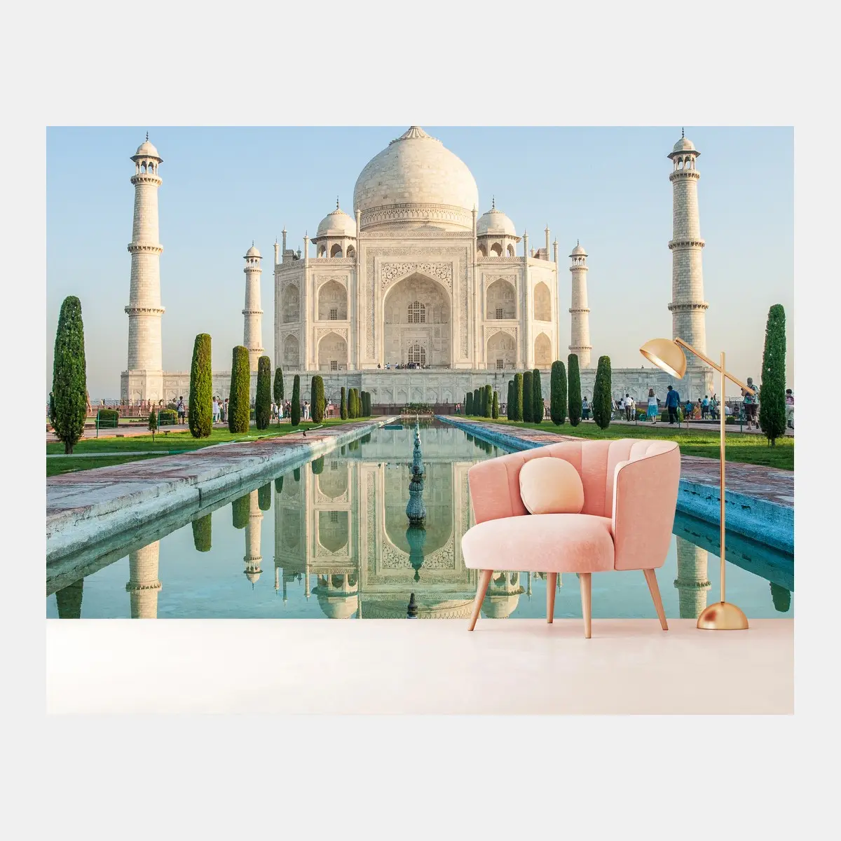 Fototapete Taj Mahal spiegelung im morgendlichen licht – Pixers®