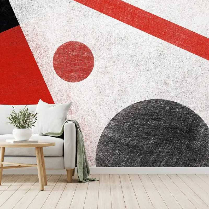 Fototapete geometrische abstraktion in rot und schwarz