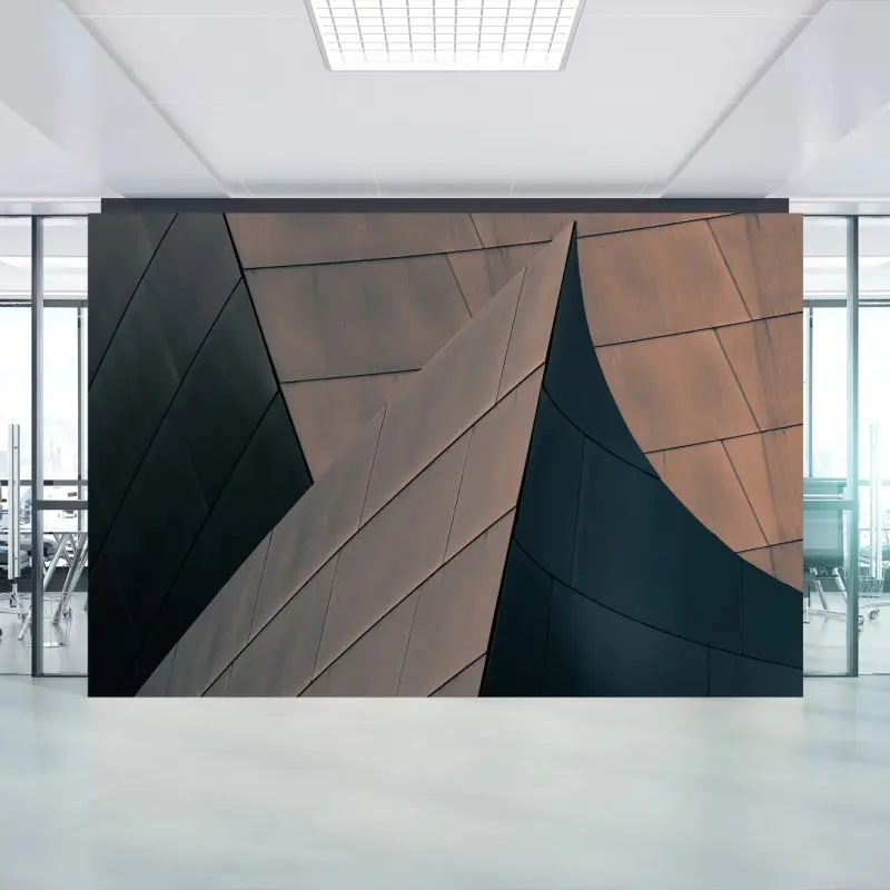 Fototapete geometrische architekturformen aus metall