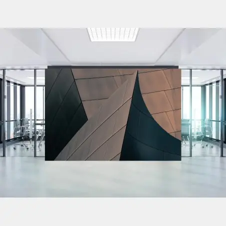 Fototapete geometrische architekturformen aus metall – Pixers®