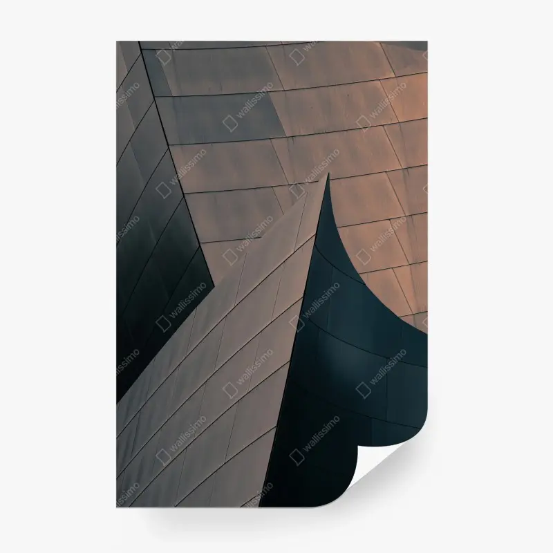 Fototapete geometrische architekturformen aus metall