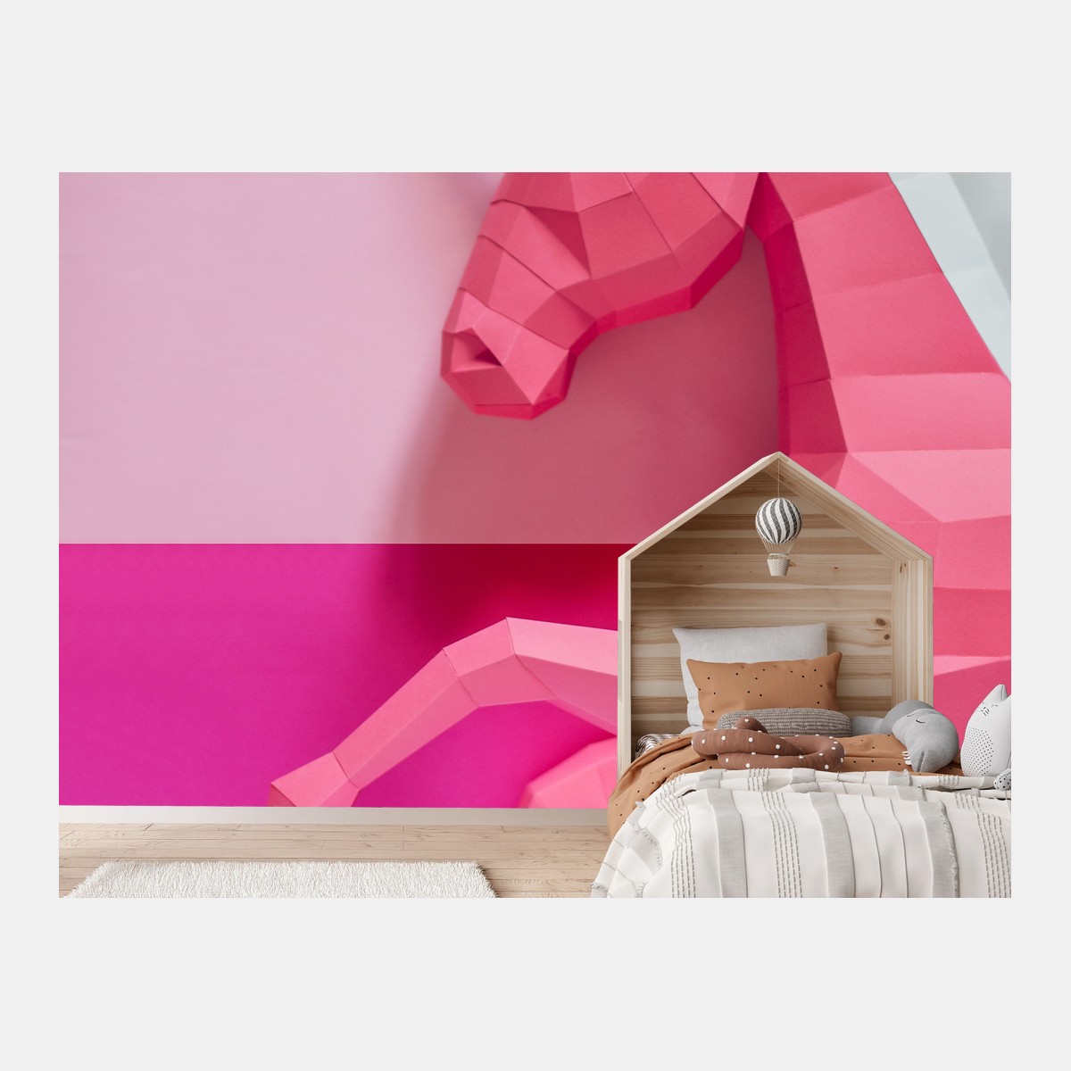 Fototapete rosa geometrisches einhorn – Pixers®