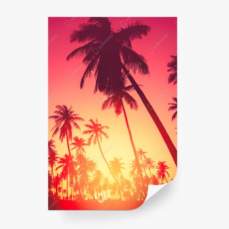 Fototapete tropischer sonnenuntergang mit palmen – Pixers®