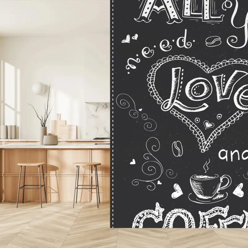 Fototapete alles was du brauchst ist liebe und kaffee