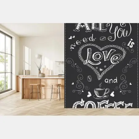 Fototapete alles was du brauchst ist liebe und kaffee – Pixers®