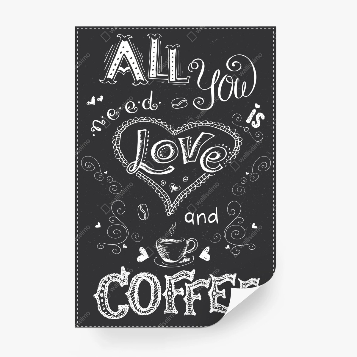 Fototapete alles was du brauchst ist liebe und kaffee – Pixers®