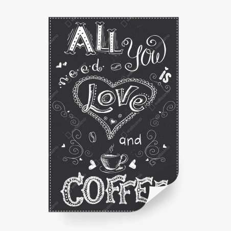 Fototapete alles was du brauchst ist liebe und kaffee – Pixers®
