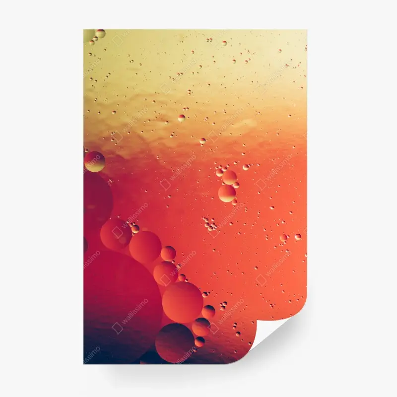 Fototapete warme orange abstraktion mit blasen