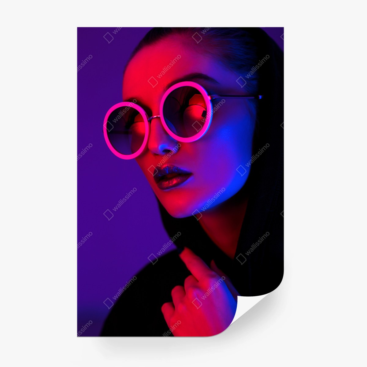 Fototapete neonporträt in pink und blau – Pixers®