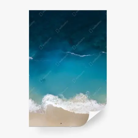 Fototapete luftaufnahme der türkisfarbenen küste von Nusa Penida – Pixers®