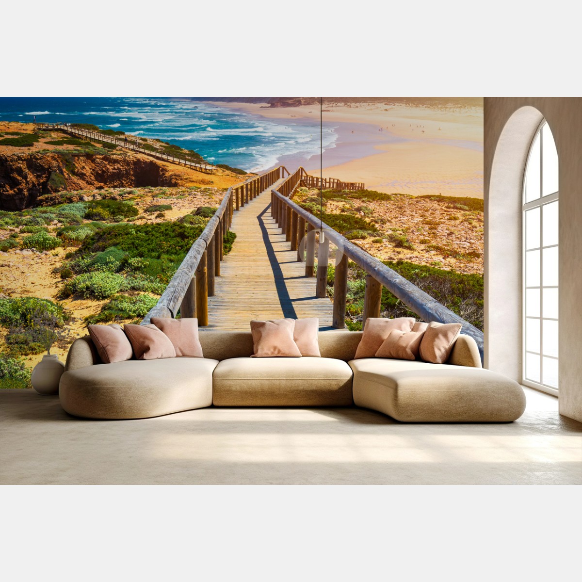 Fototapete steg zur Praia da Bordeira – Pixers®