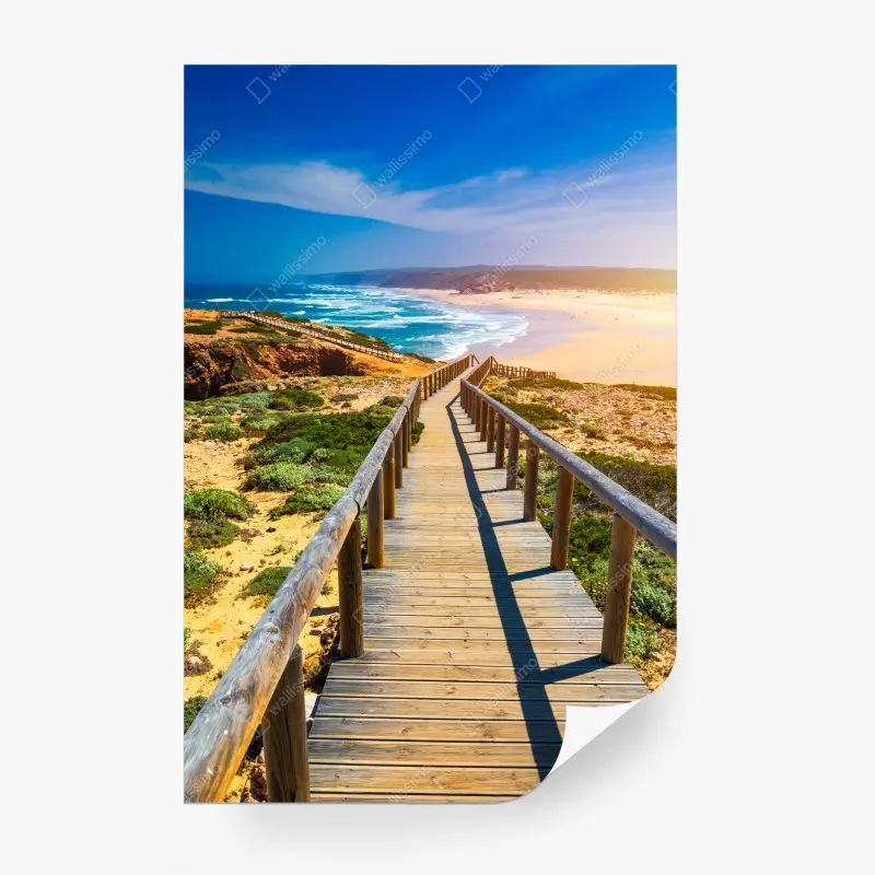 Fototapete steg zur Praia da Bordeira