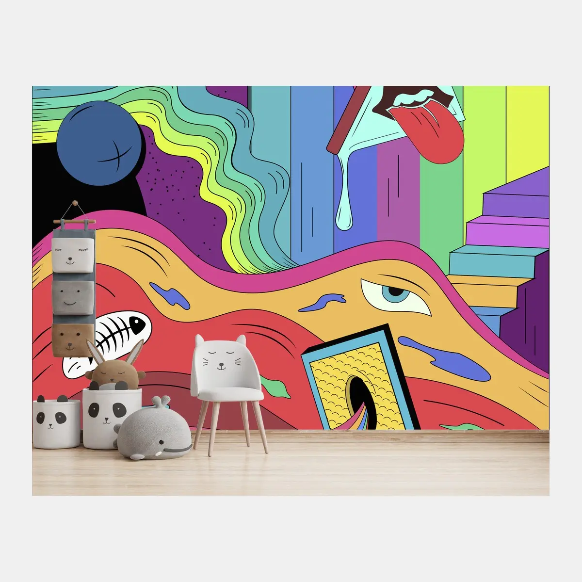 Fototapete psychedelische pop-art traumlandschaft – Pixers®
