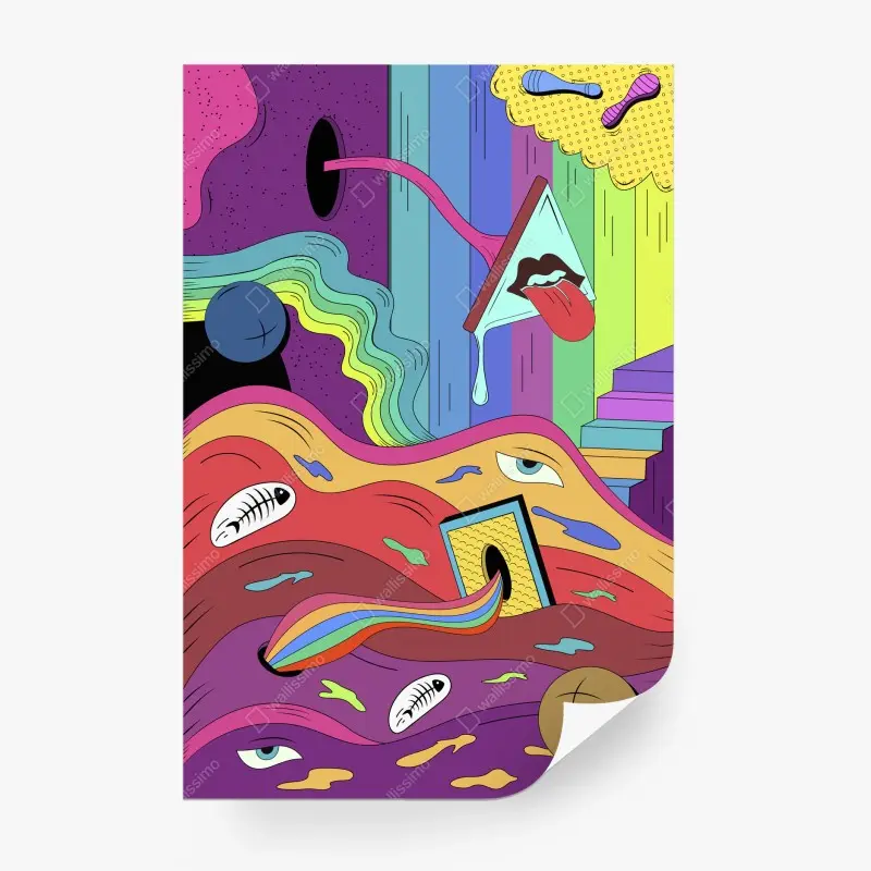 Fototapete psychedelische pop-art traumlandschaft