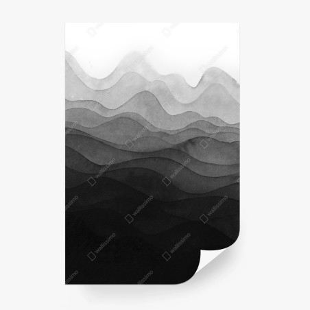 Fototapete monochrome geschichtete berge – Pixers®