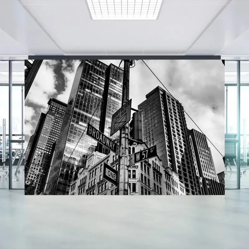 Fototapete Broadway und W 57 St – städtische szene in schwarzweiß
