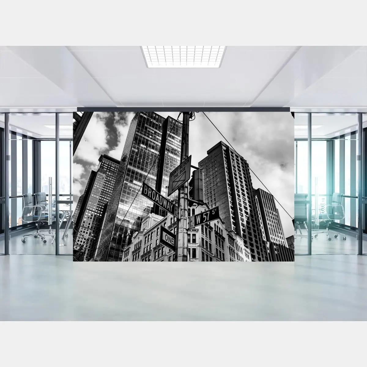 Fototapete Broadway und W 57 St – städtische szene in schwarzweiß – Pixers®