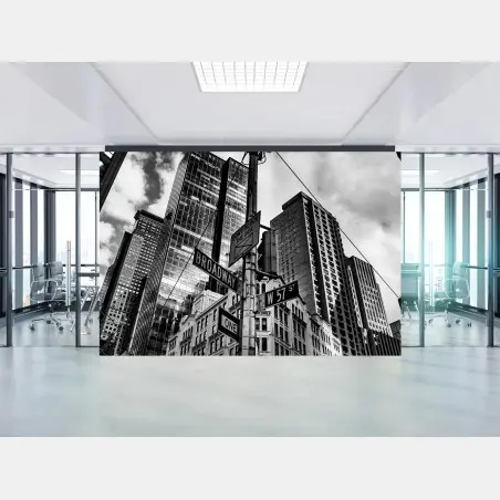 Fototapete Broadway und W 57 St – städtische szene in schwarzweiß – Pixers®
