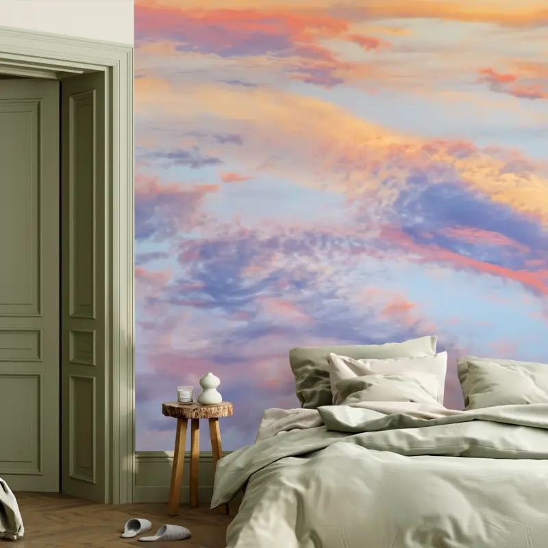 Fototapete sanfter pastellhimmel bei sonnenaufgang