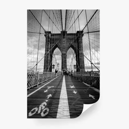 Fototapete Brooklyn Bridge perspektive in monochrom – Pixers®