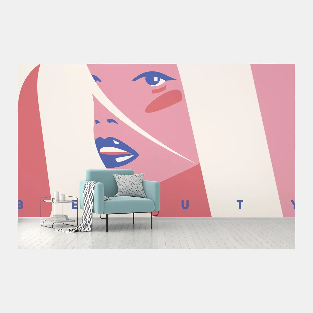Fototapete pastell pop-art porträt der schönheit – Pixers®