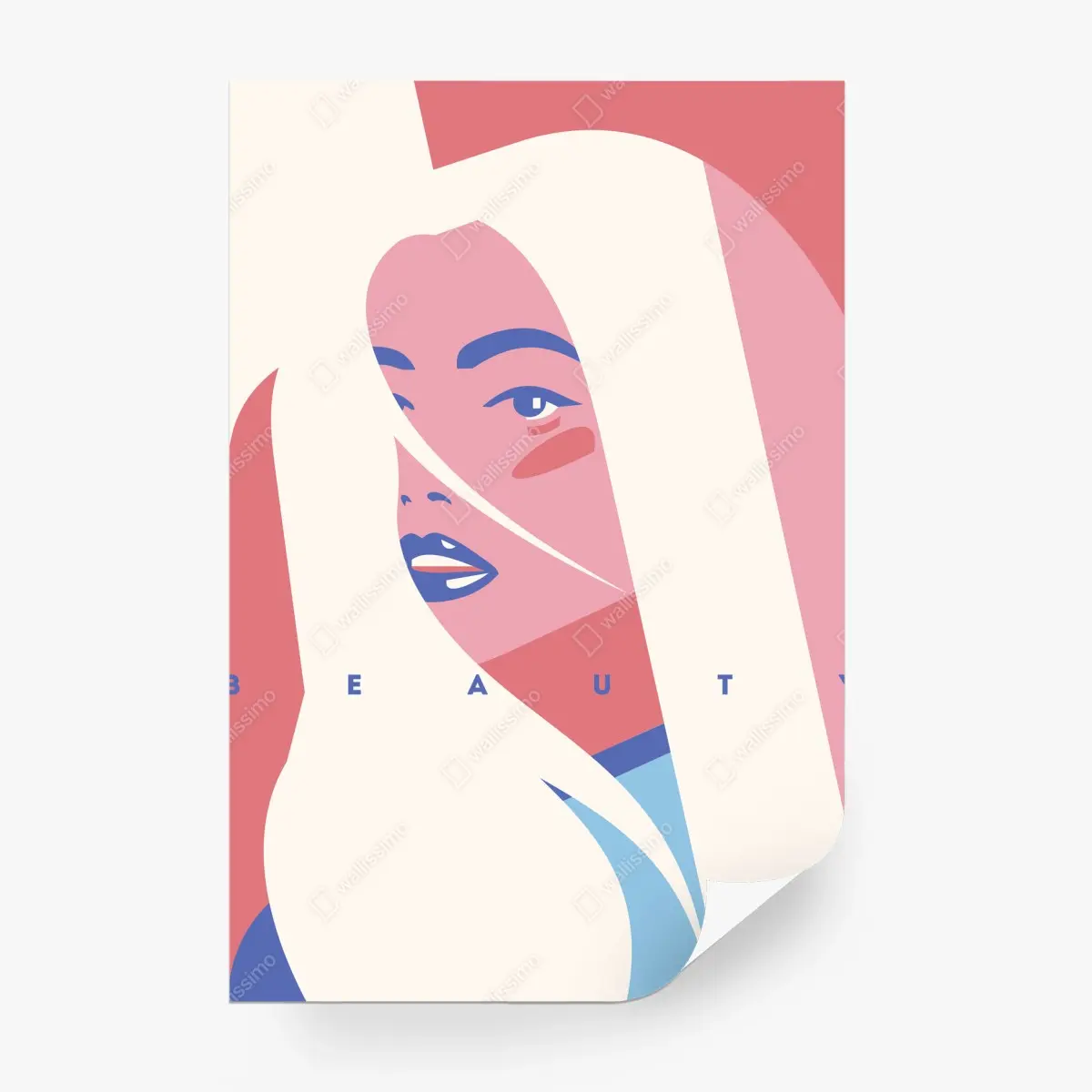 Fototapete pastell pop-art porträt der schönheit – Pixers®