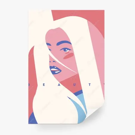 Fototapete pastell pop-art porträt der schönheit – Pixers®