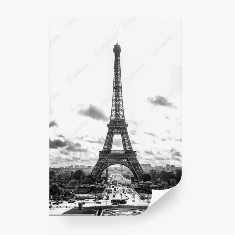 Fototapete Paris Eiffelturm in monochrom