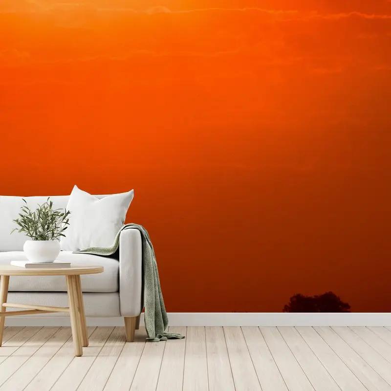 Fototapete goldener sonnenuntergang über ruhigem see