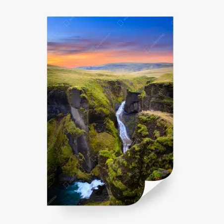 Fototapete Fjadrargljufur schlucht bei sonnenuntergang – Pixers®