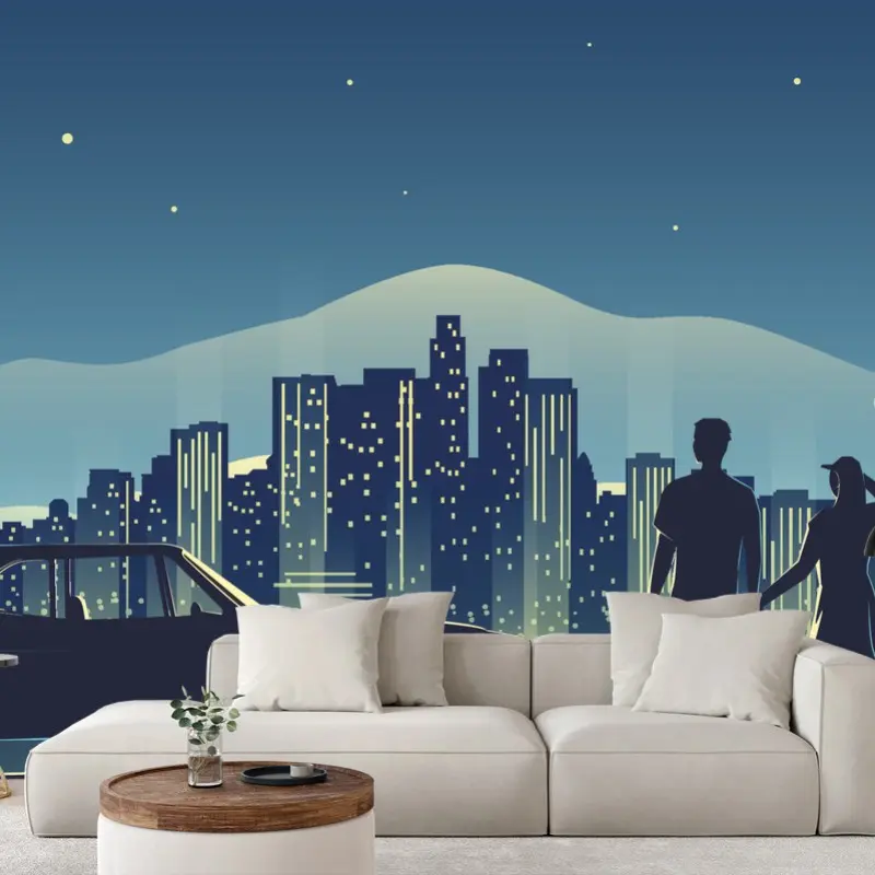 Fototapete Los Angeles nächtliche skyline