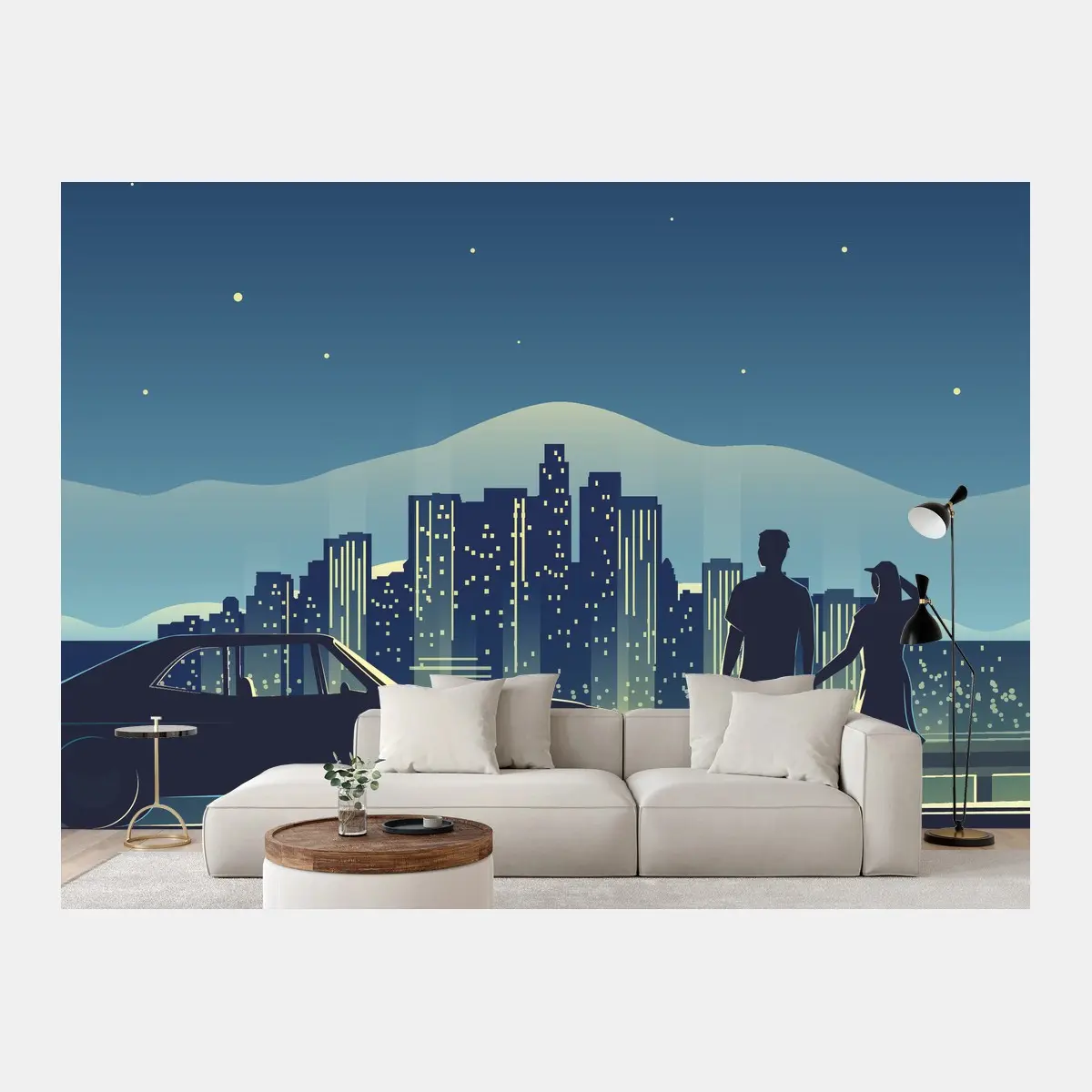 Fototapete Los Angeles nächtliche skyline – Pixers®